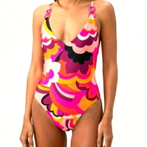 NEW WITH TAGS TRINA TURK  FanFaire one Piece Swim Suit Size 14